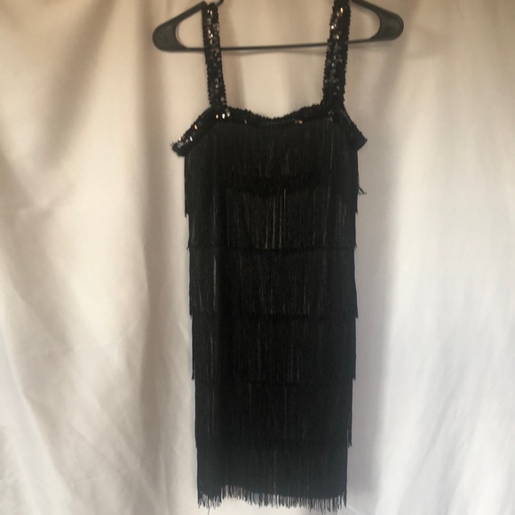 Black Flapper mini dress by Costume USA by Amscan. Size 6-8. Halloween Ready!! - Picture 1 of 12